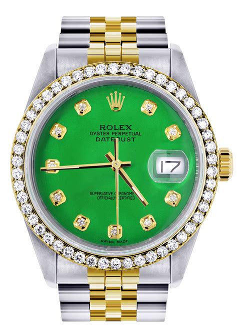 gold rolex with green dial|Rolex gold with green face.